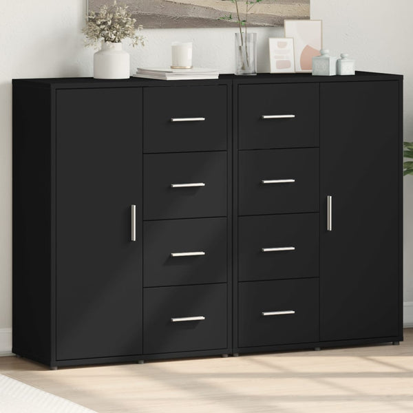vidaXL Sideboards 2 pcs. Black 60x31x84 cm Engineered Wood