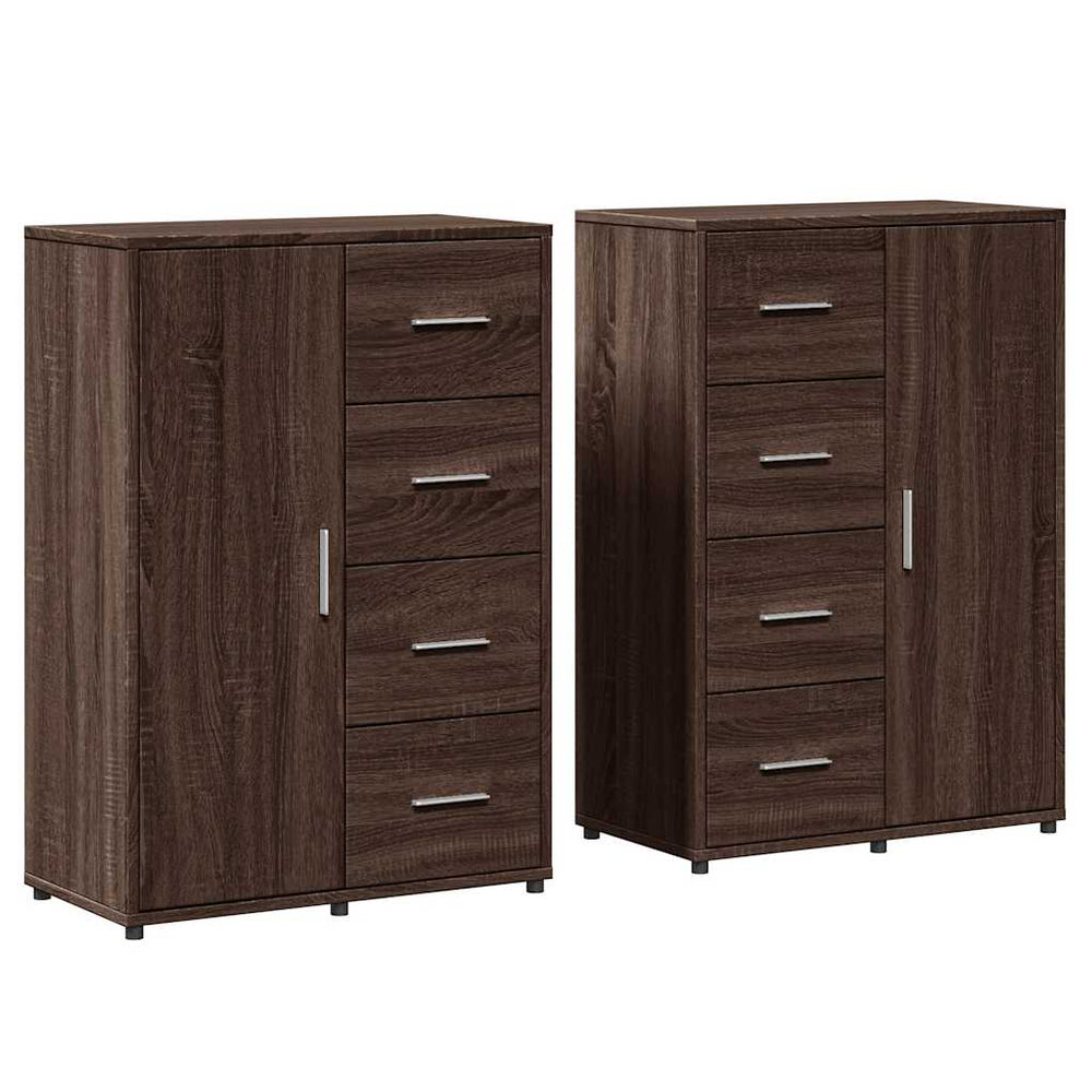 vidaXL Sideboards 2 pcs. Brown Oak Look 60x31x84 cm Engineered Wood