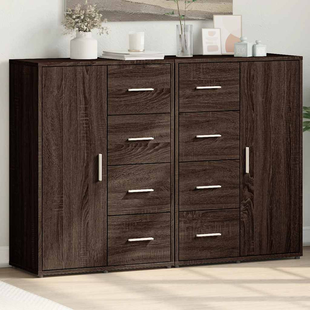 vidaXL Sideboards 2 pcs. Brown Oak Look 60x31x84 cm Engineered Wood