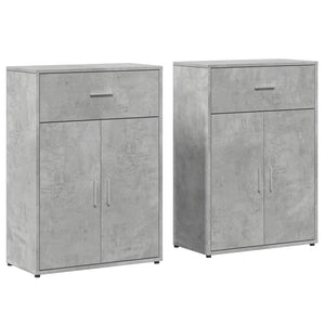 vidaXL Sideboards 2 pcs. Concrete Grey 60x30x84 cm Engineered Wood