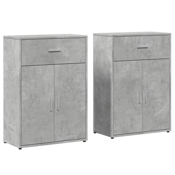 vidaXL Sideboards 2 pcs. Concrete Grey 60x30x84 cm Engineered Wood