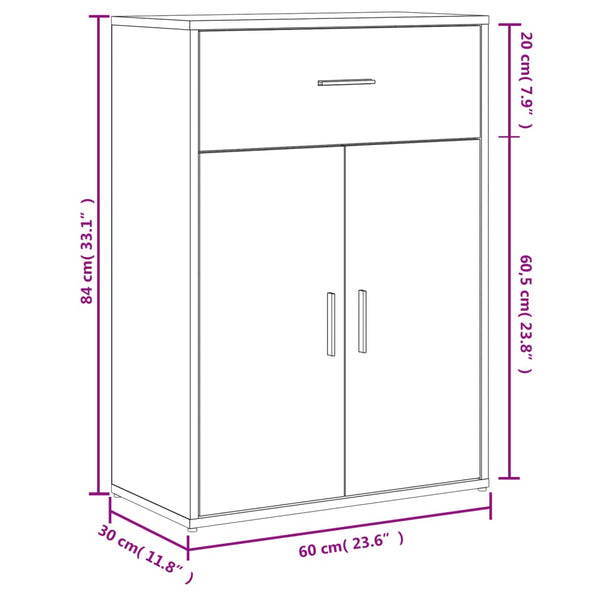 vidaXL Sideboards 2 pcs. Concrete Grey 60x30x84 cm Engineered Wood
