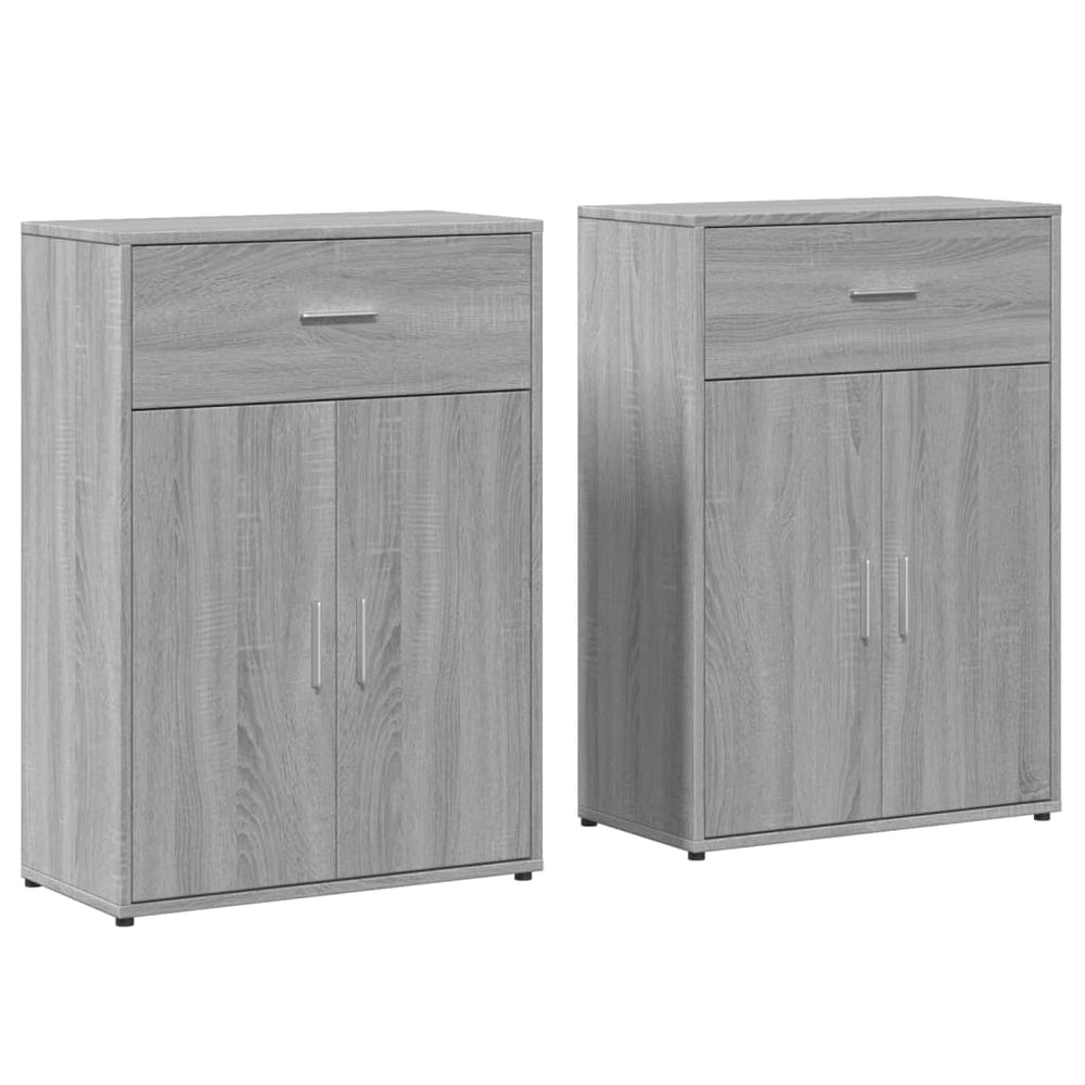 vidaXL Sideboards 2 pcs. Grey Sonoma 60x30x84 cm Engineered Wood