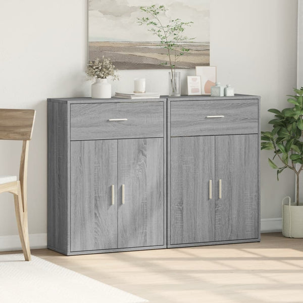 vidaXL Sideboards 2 pcs. Grey Sonoma 60x30x84 cm Engineered Wood