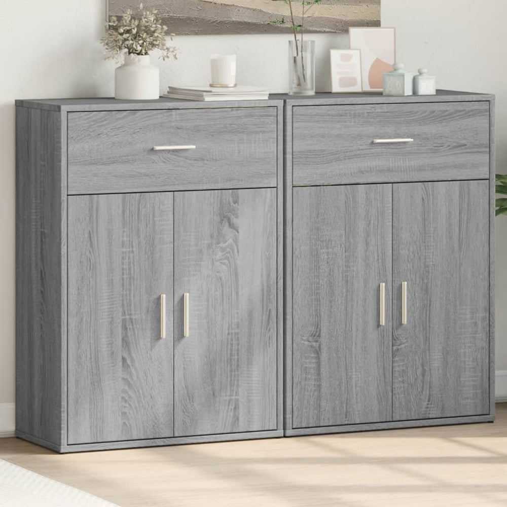 vidaXL Sideboards 2 pcs. Grey Sonoma 60x30x84 cm Engineered Wood