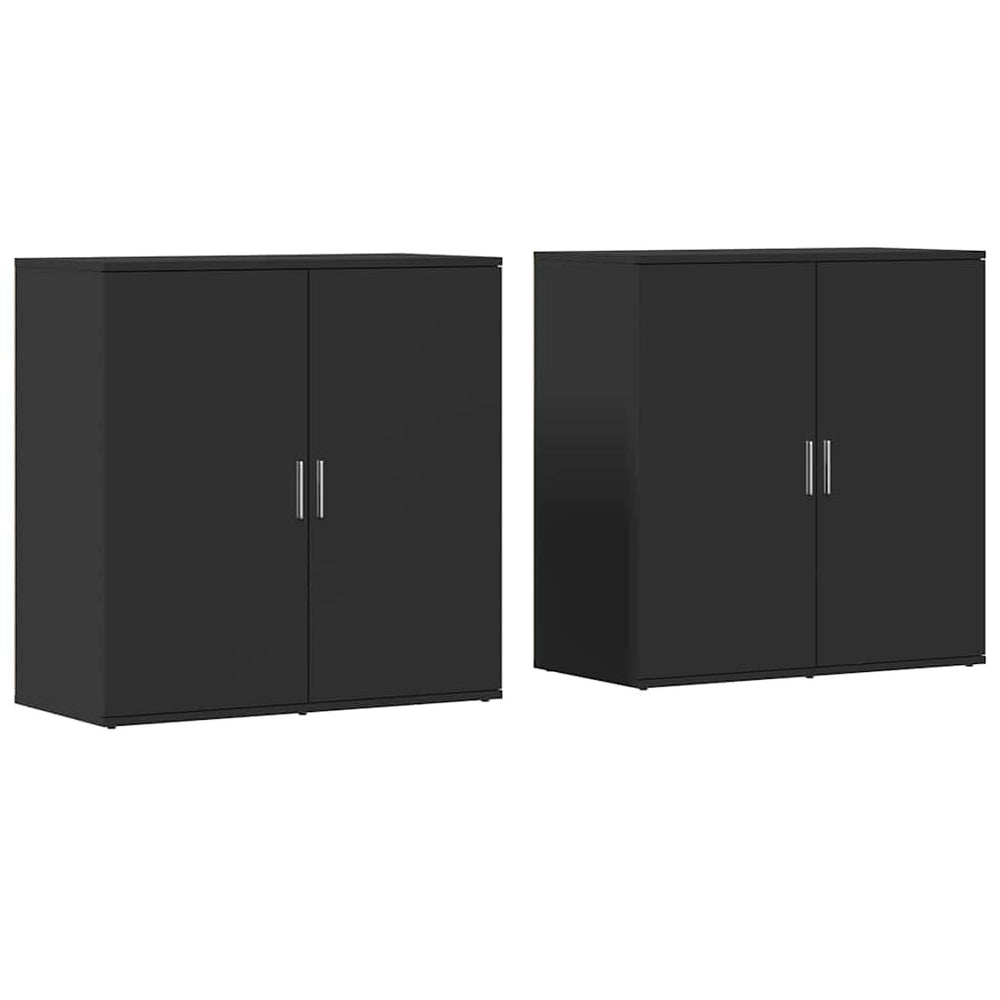 vidaXL Sideboards 2 pcs. Black 79x38x80 cm Engineered Wood