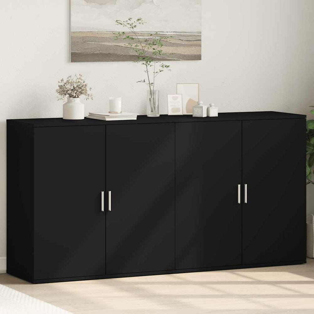 vidaXL Sideboards 2 pcs. Black 79x38x80 cm Engineered Wood