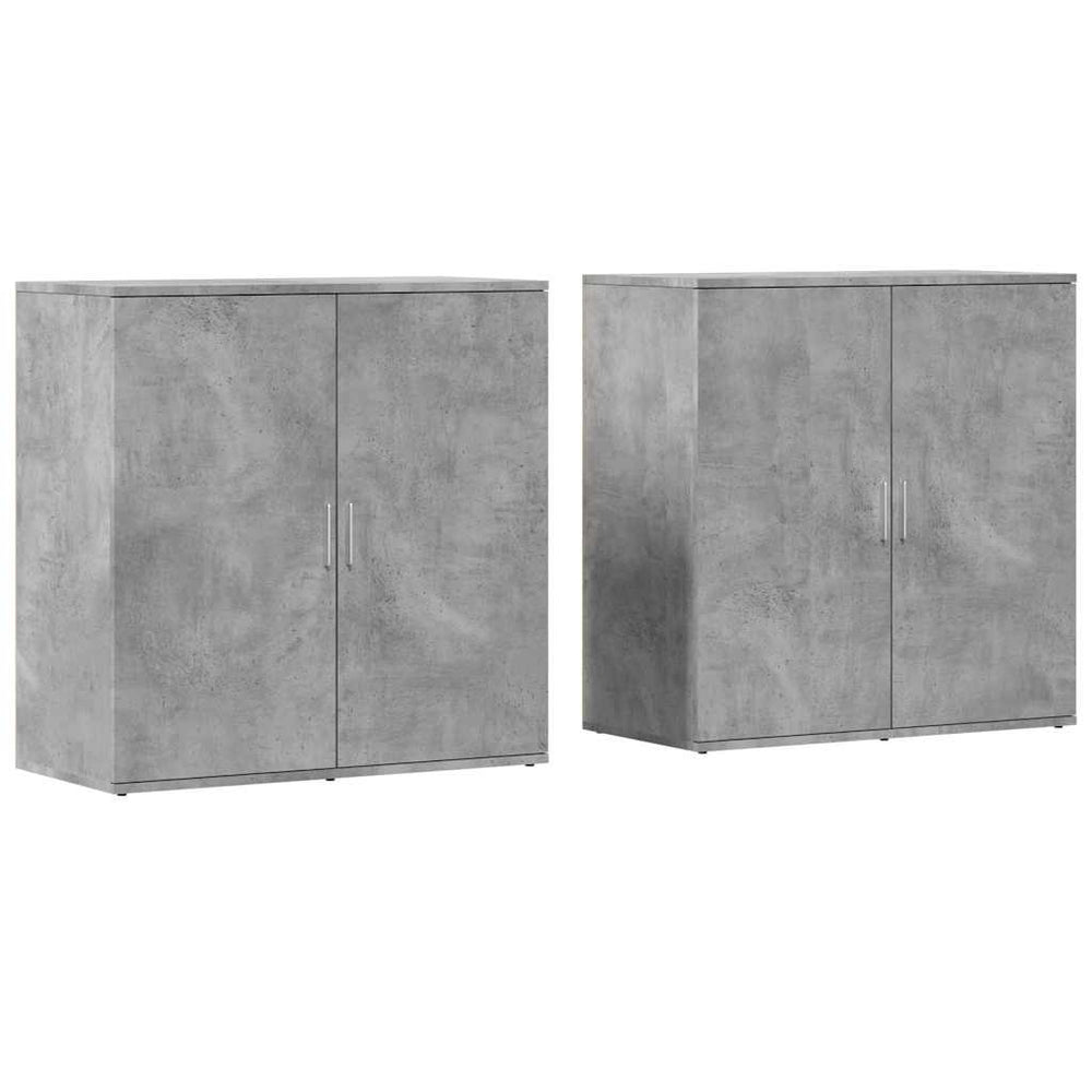 vidaXL Sideboards 2 pcs. Concrete Grey 79x38x80 cm Engineered Wood