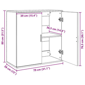 vidaXL Sideboards 2 pcs. Concrete Grey 79x38x80 cm Engineered Wood