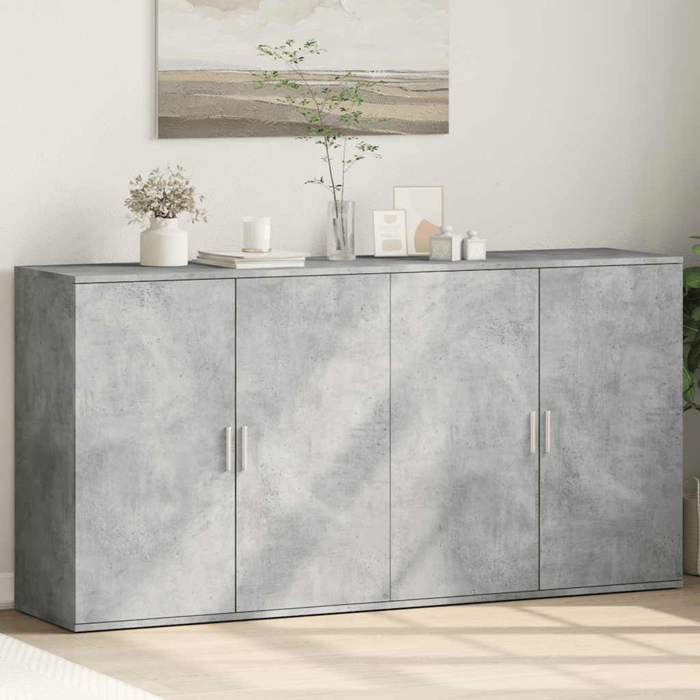 vidaXL Sideboards 2 pcs. Concrete Grey 79x38x80 cm Engineered Wood
