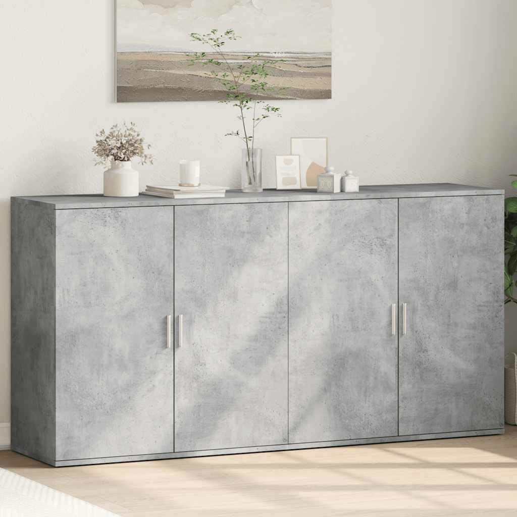 vidaXL Sideboards 2 pcs. Concrete Grey 79x38x80 cm Engineered Wood