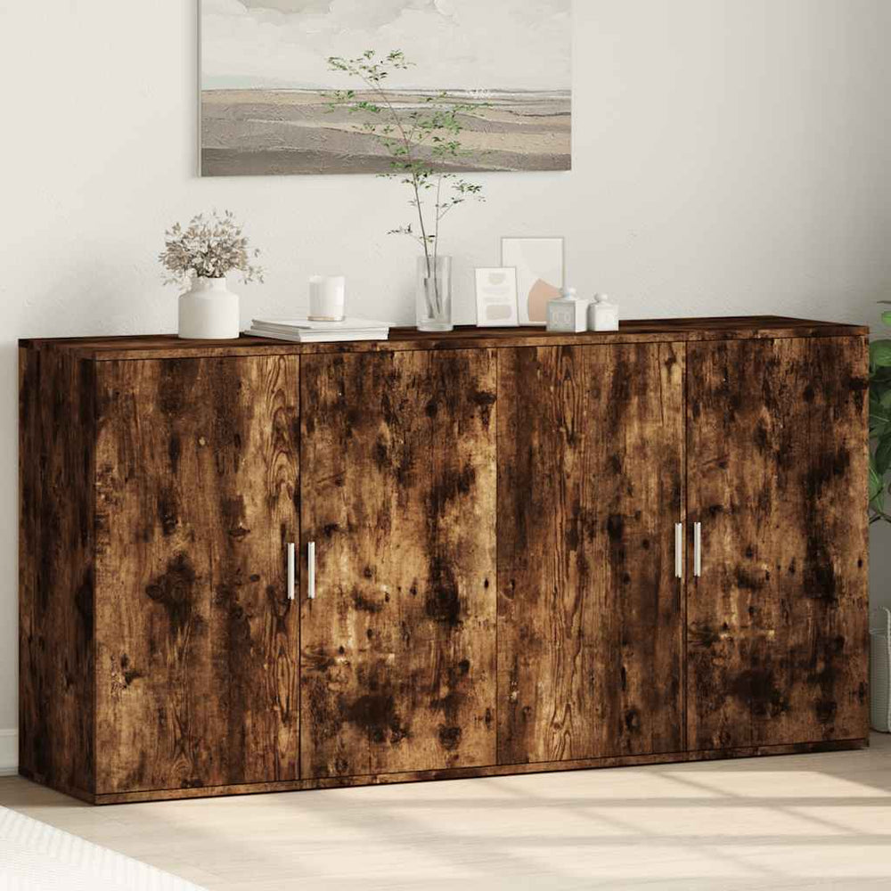 vidaXL Sideboards 2 pcs. Smoked Oak 79x38x80 cm Engineered Wood