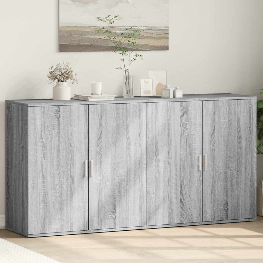 vidaXL Sideboards 2 pcs. Grey Sonoma 79x38x80 cm Engineered Wood