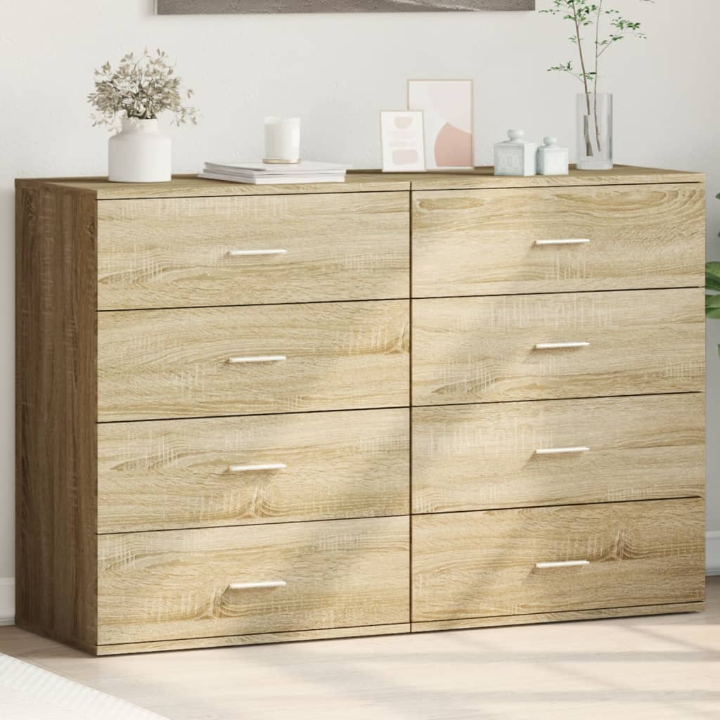 vidaXL Sideboards 2 pcs. Sonoma Oak 60x39x80 cm Engineered Wood