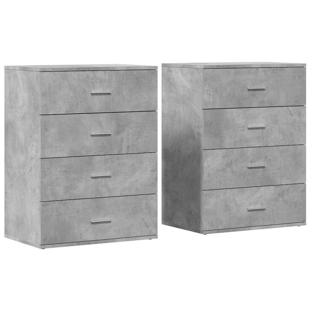vidaXL Sideboards 2 pcs. Concrete Grey 60x39x80 cm Engineered Wood
