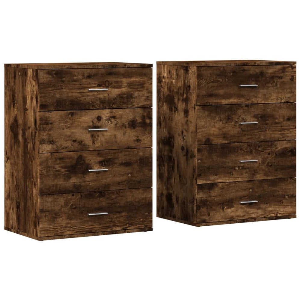 vidaXL Sideboards 2 pcs. Smoked Oak 60x39x80 cm Engineered Wood