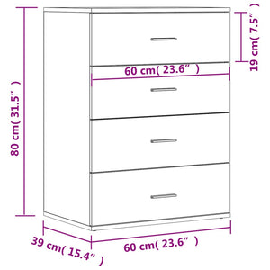vidaXL Sideboards 2 pcs. Smoked Oak 60x39x80 cm Engineered Wood