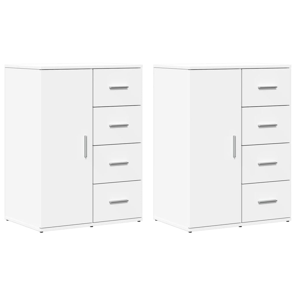 vidaXL Sideboards 2 pcs. White 59x39x80 cm Engineered Wood