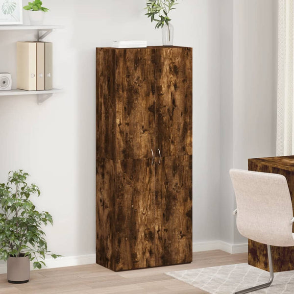 vidaXL Filing Cabinet Smoked Oak 60x32x153 cm Engineered Wood
