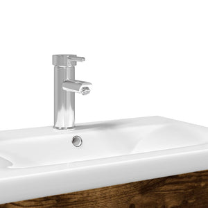 vidaXL Under Sink Cabinet with Integrated Basin Smoked Oak