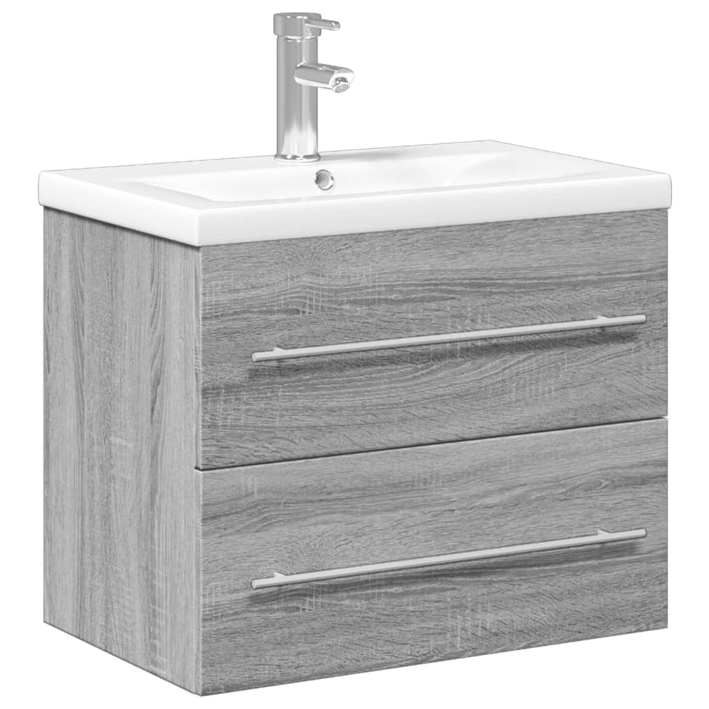 vidaXL Sink Cabinet with Integrated Sink Sonoma Oak Grey