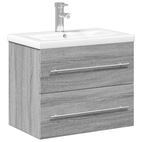 vidaXL Sink Cabinet with Integrated Sink Sonoma Oak Grey