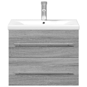vidaXL Sink Cabinet with Integrated Sink Sonoma Oak Grey