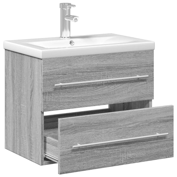 vidaXL Sink Cabinet with Integrated Sink Sonoma Oak Grey