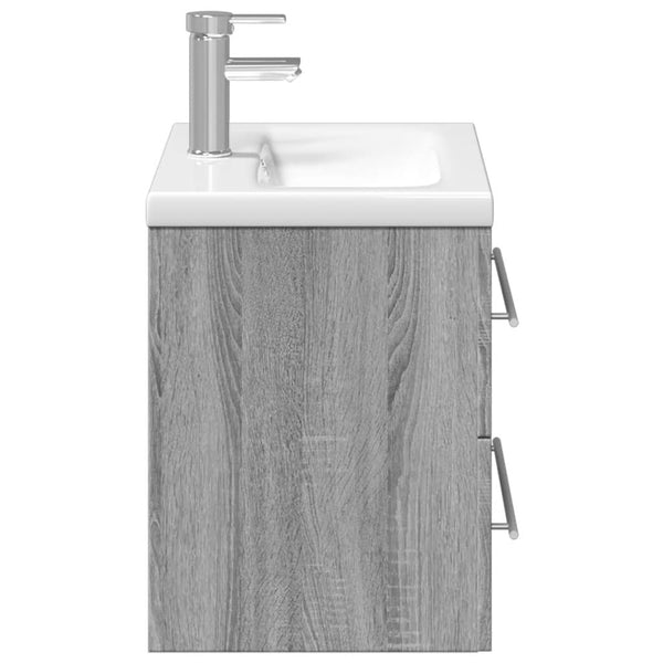 vidaXL Sink Cabinet with Integrated Sink Sonoma Oak Grey