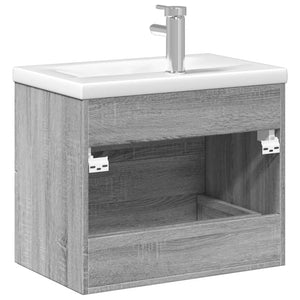 vidaXL Sink Cabinet with Integrated Sink Sonoma Oak Grey