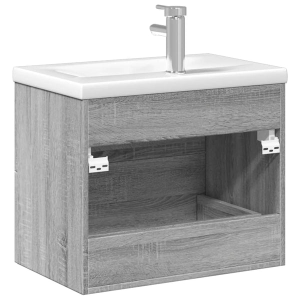 vidaXL Sink Cabinet with Integrated Sink Sonoma Oak Grey
