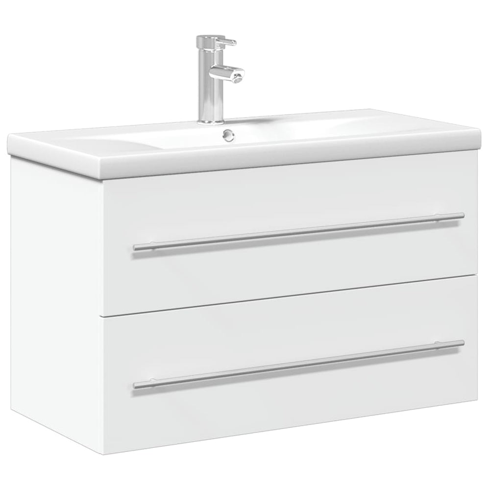 vidaXL Under-Sink Cabinet with Integrated Basin White