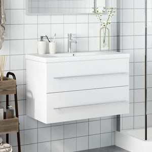vidaXL Under-Sink Cabinet with Integrated Basin White