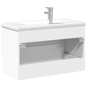 vidaXL Under-Sink Cabinet with Integrated Basin White