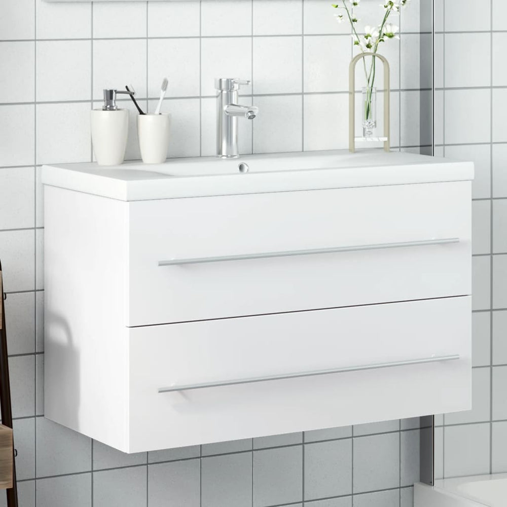 vidaXL Under-Sink Cabinet with Integrated Basin White