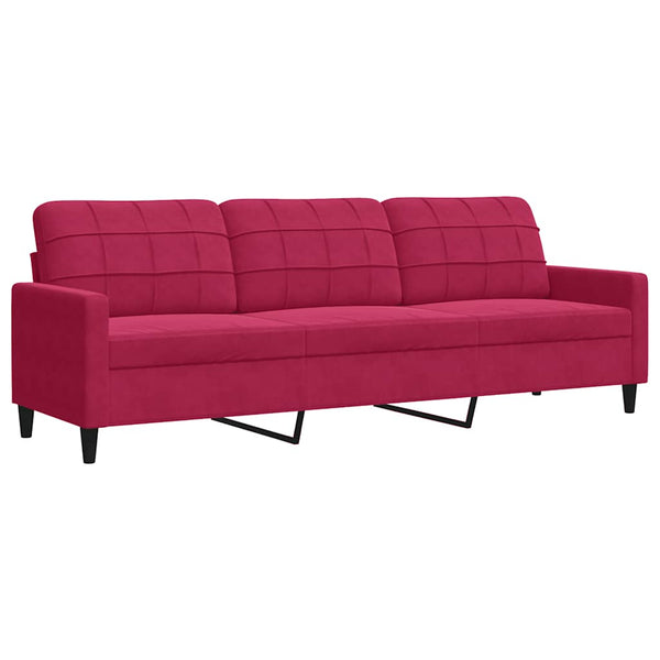 3-Sitzer Sofa Weinrot Samt 210cm