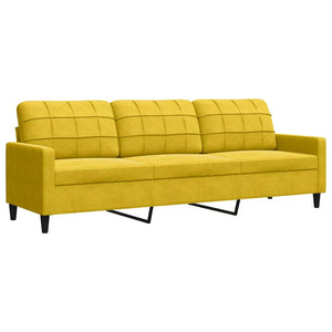 Gelbes 3-Sitzer Samt Sofa 210 cm