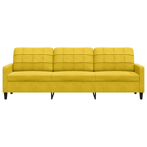 Gelbes 3-Sitzer Samt Sofa 210 cm