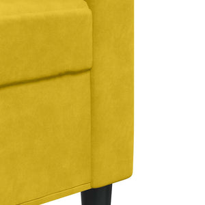 Gelbes 3-Sitzer Samt Sofa 210 cm