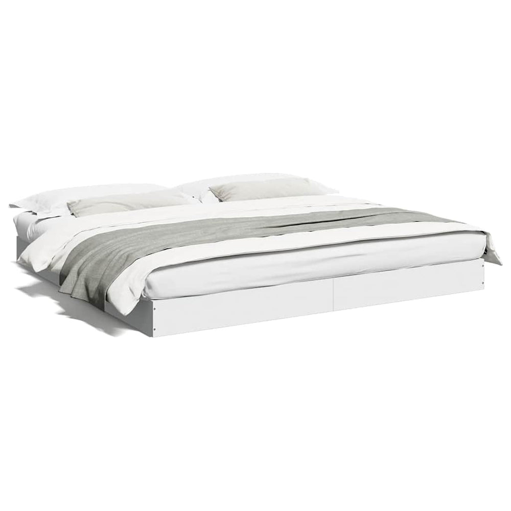vidaXL Bed Frame No Mattress White 180x200 cm Engineered Wood