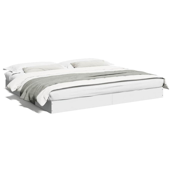 vidaXL Bed Frame No Mattress White 180x200 cm Engineered Wood