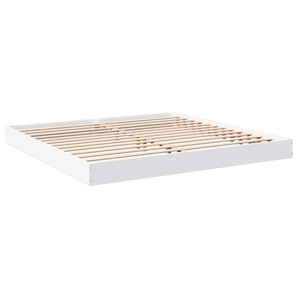 vidaXL Bed Frame No Mattress White 180x200 cm Engineered Wood