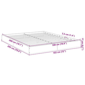 vidaXL Bed Frame No Mattress White 180x200 cm Engineered Wood