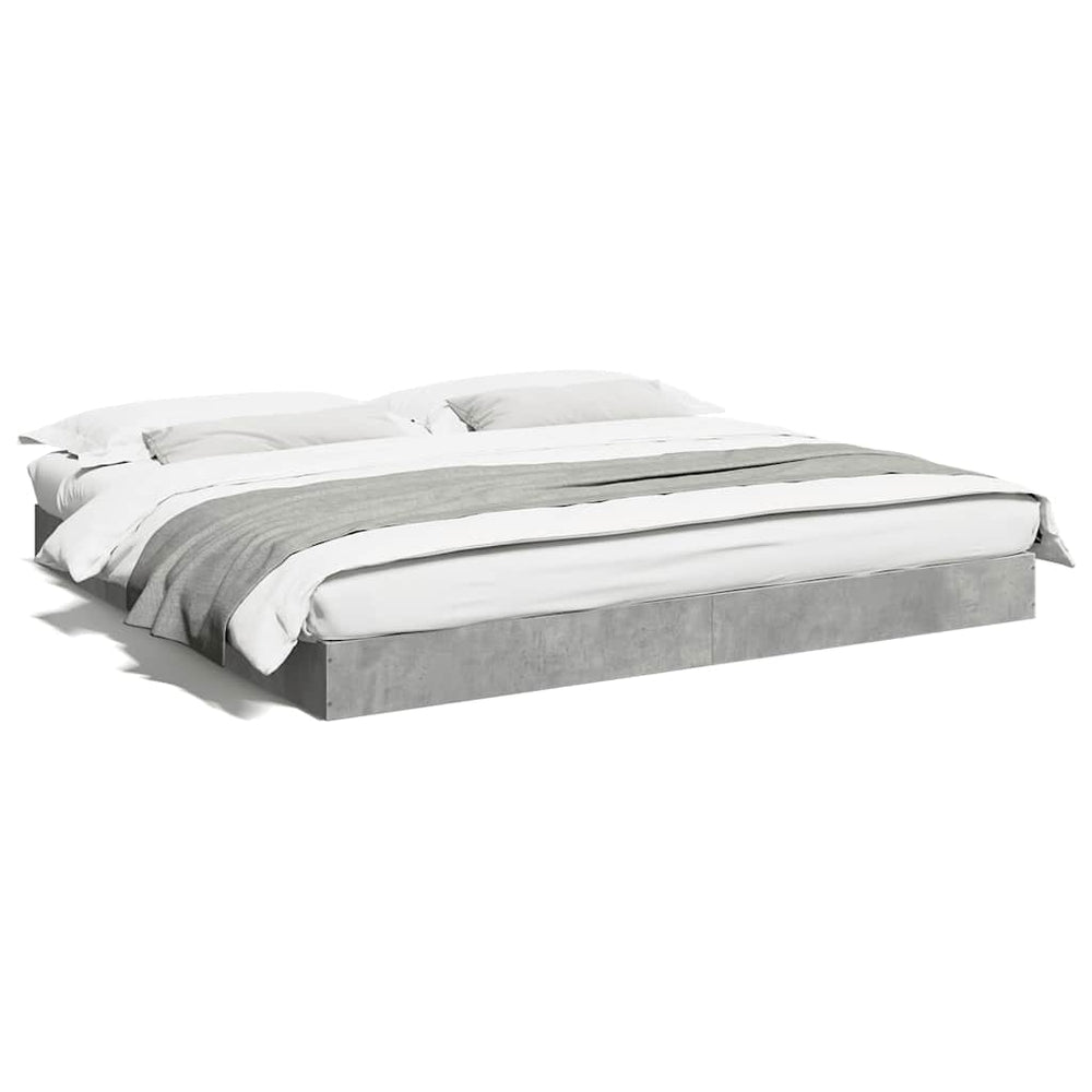 vidaXL Bed Frame Concrete Grey 180x200 cm Engineered Wood