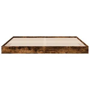 vidaXL Bed Frame without Mattress Smoked Oak 180x200 cm Engineered Wood