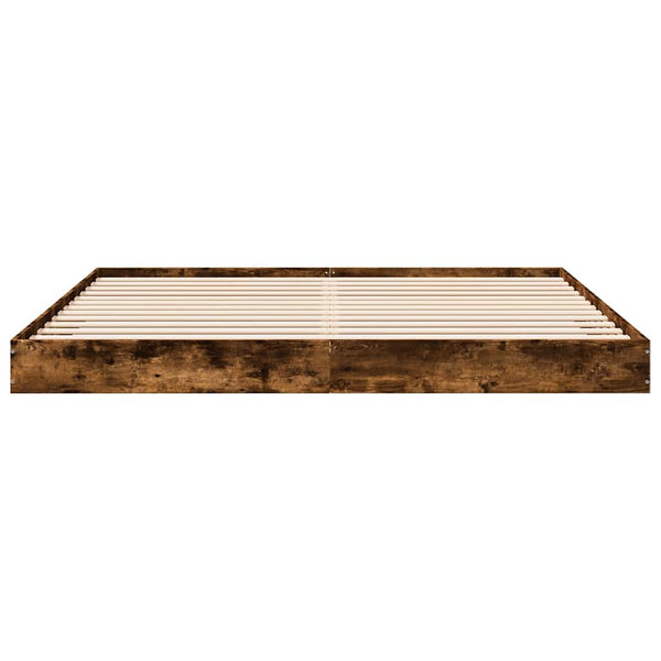 vidaXL Bed Frame without Mattress Smoked Oak 180x200 cm Engineered Wood