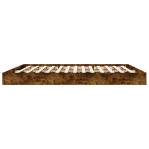 vidaXL Bed Frame without Mattress Smoked Oak 180x200 cm Engineered Wood
