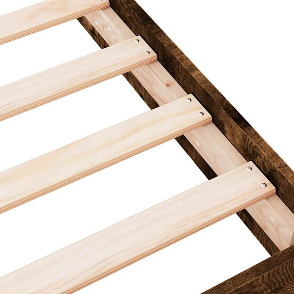 vidaXL Bed Frame without Mattress Smoked Oak 180x200 cm Engineered Wood