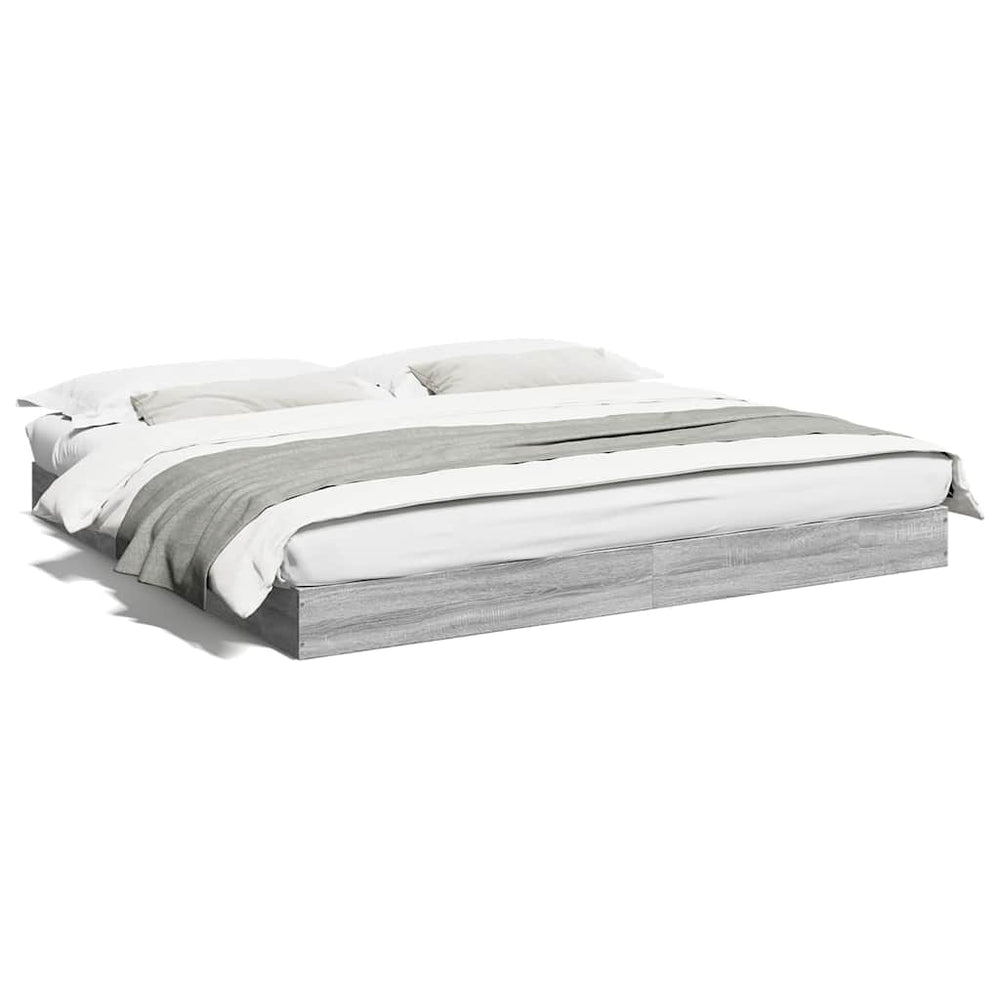 vidaXL Bed Frame without Mattress Grey Sonoma 180x200 cm Engineered Wood