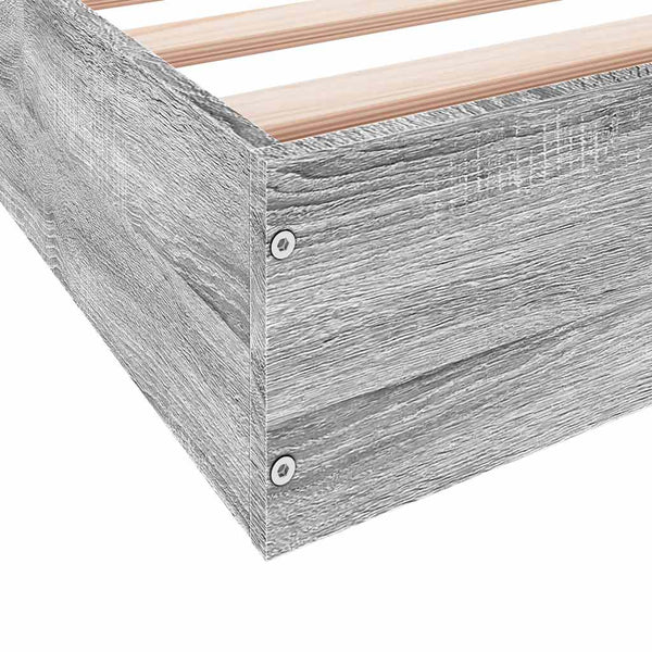 vidaXL Bed Frame without Mattress Grey Sonoma 180x200 cm Engineered Wood